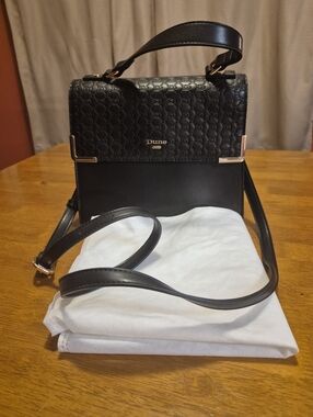 Dune London Black Crossbody Satchel with Dust Bag